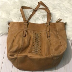 Lucky Brand Tan Shoulder Bag with Braided Detail